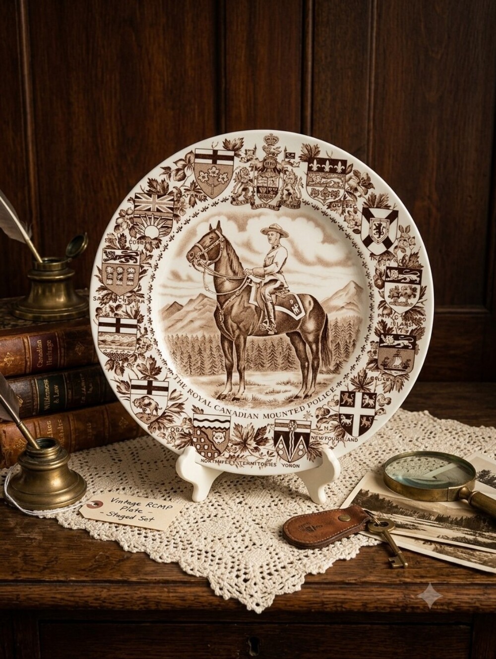 Vintage Wood & Sons RCMP Commemorative Collector Plate, Burslem England 1960/70s